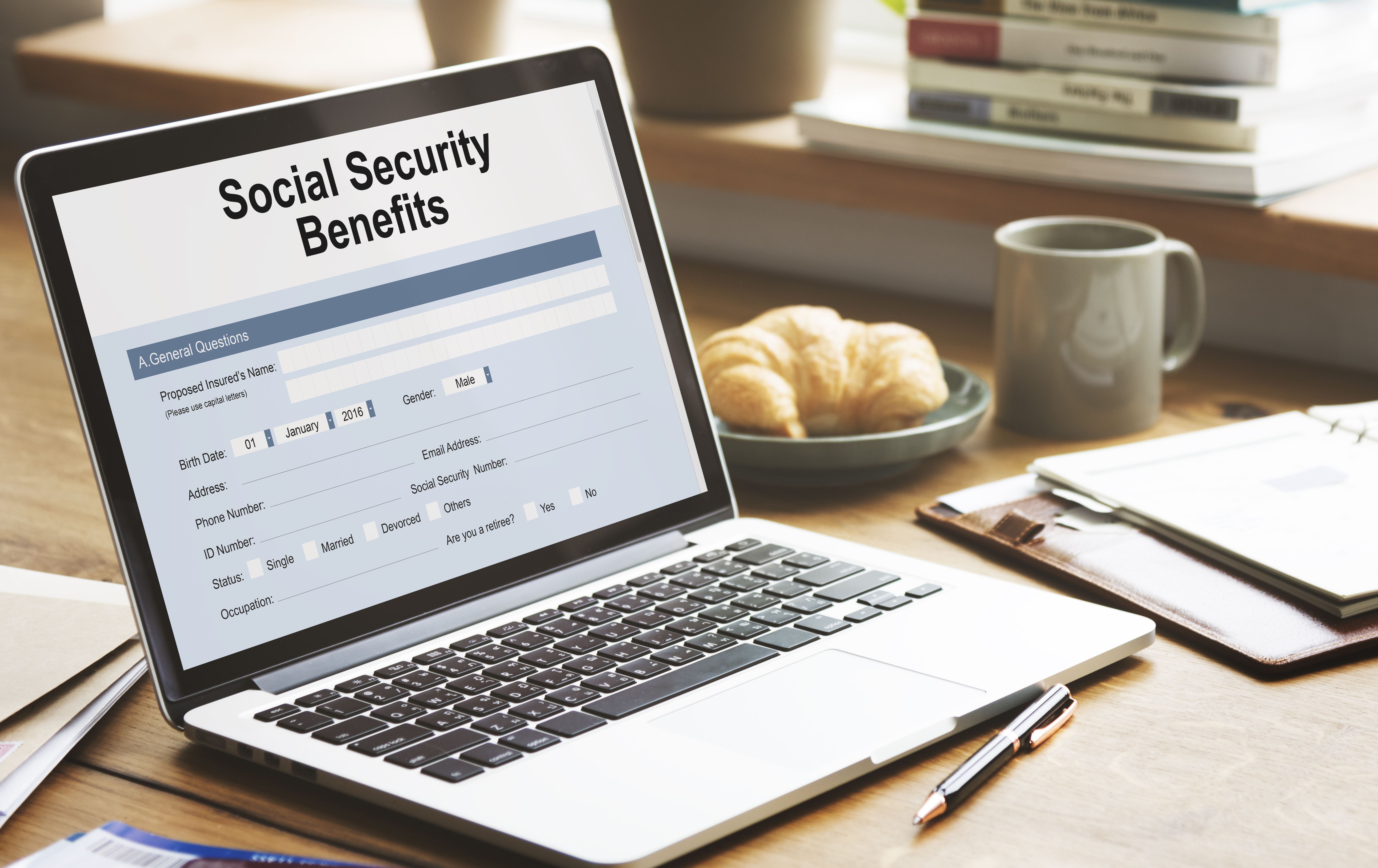 Computer Showing Social Security Benefits